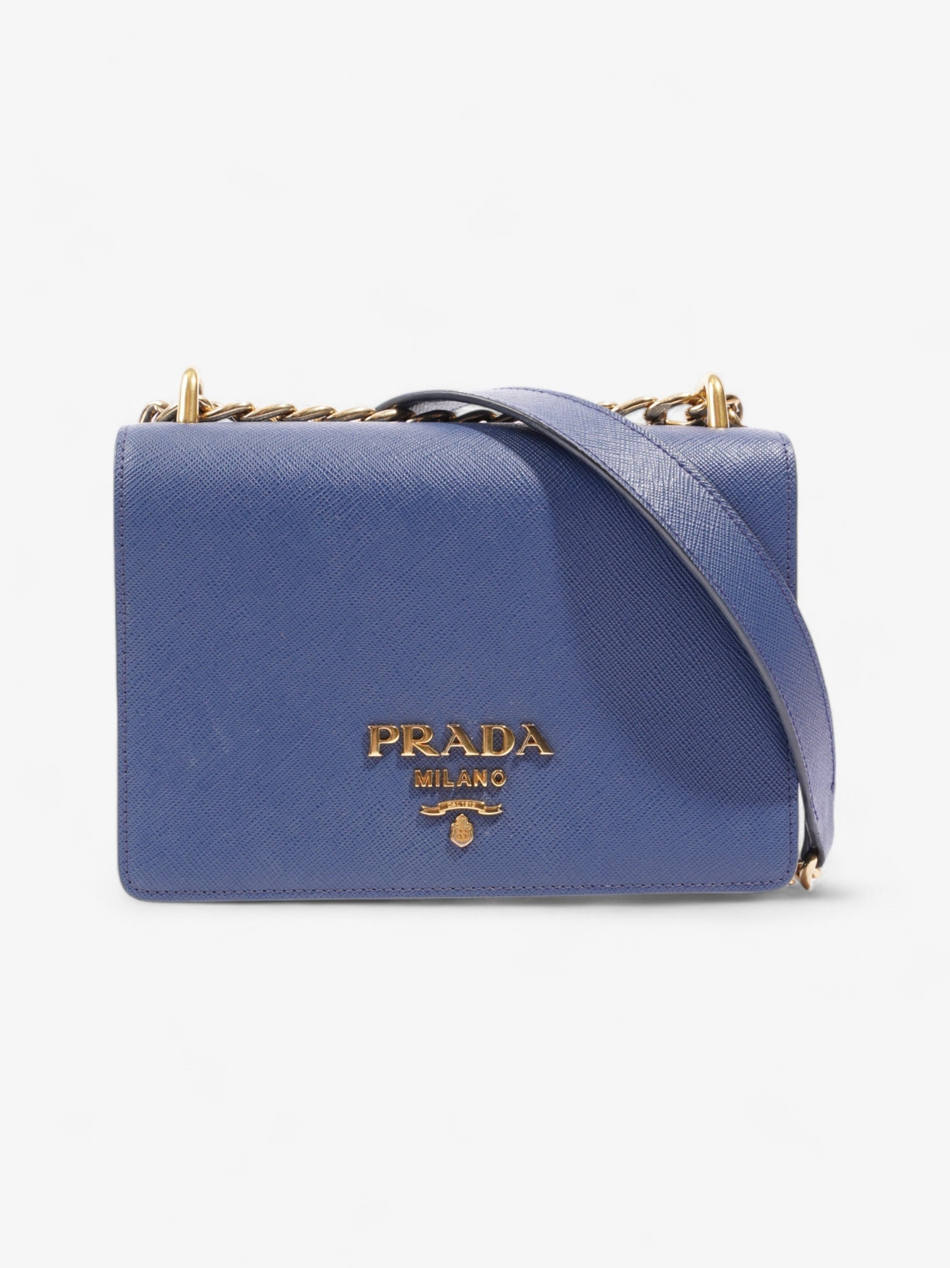 Prada Shoulder Bag Cobalt Leather Saffiano Blue