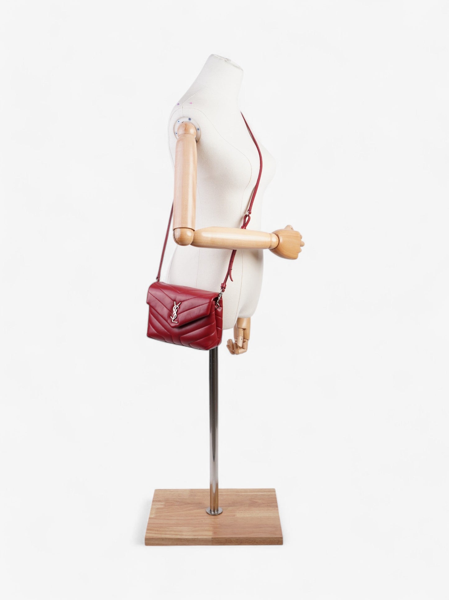 YSL Saint Laurent Lou Lou Calfskin Crossbody Bag Leather Red Toy