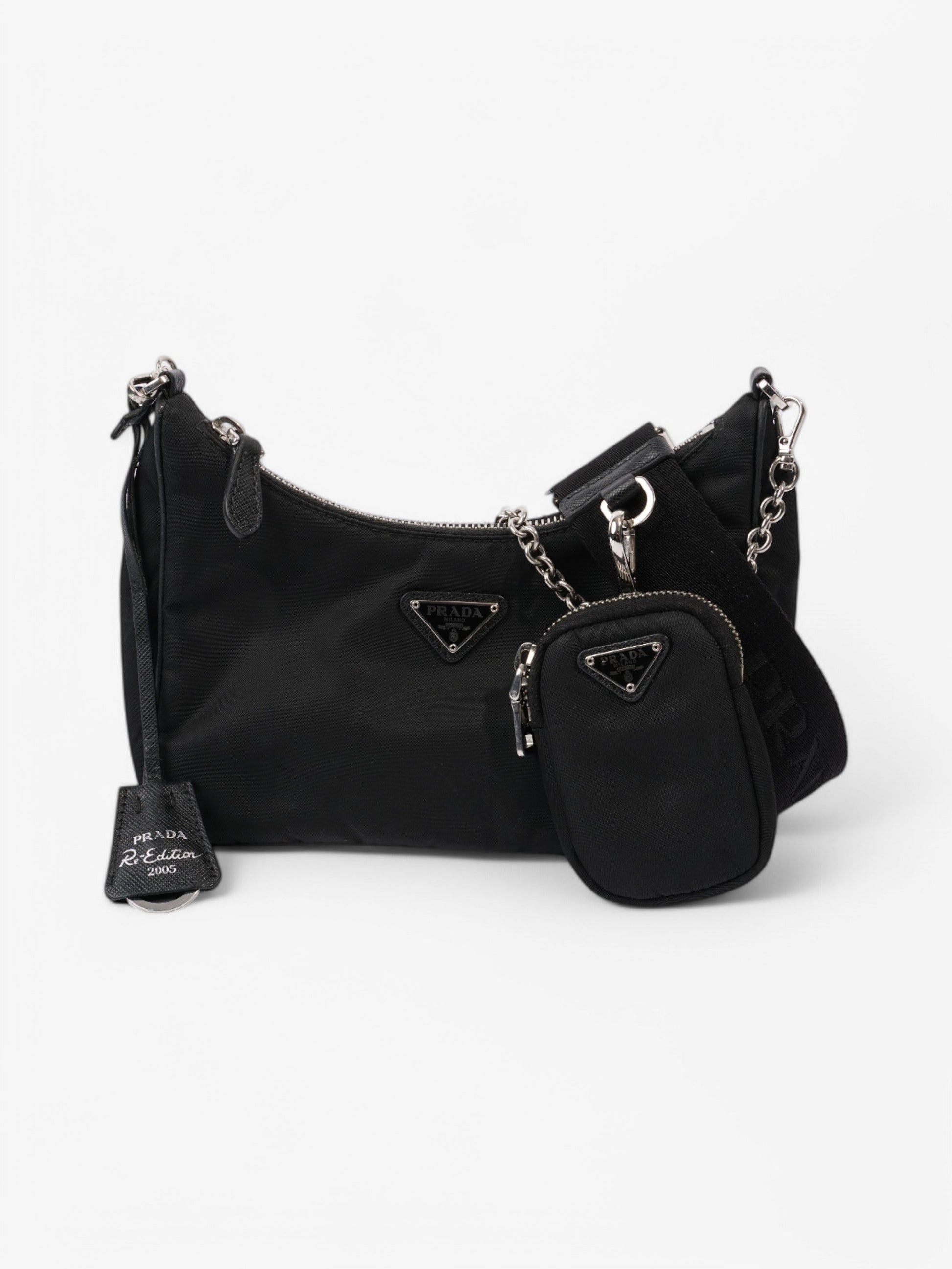 Prada Re Edition Crossbody Bag Nylon Black Black Nylon 9