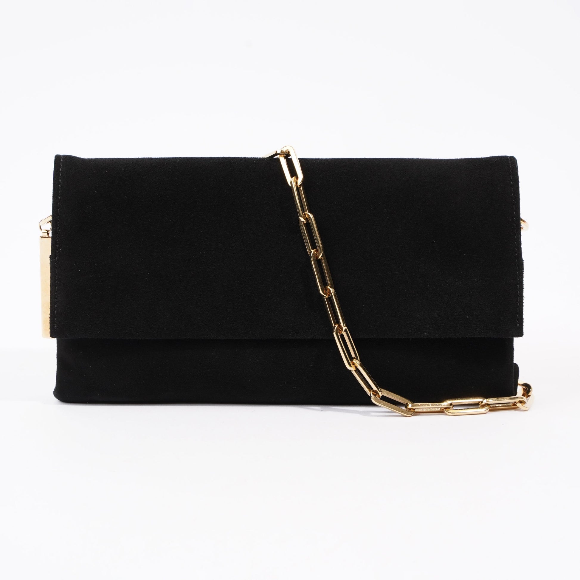Gucci Velvet Shoulder Bag Black Chain