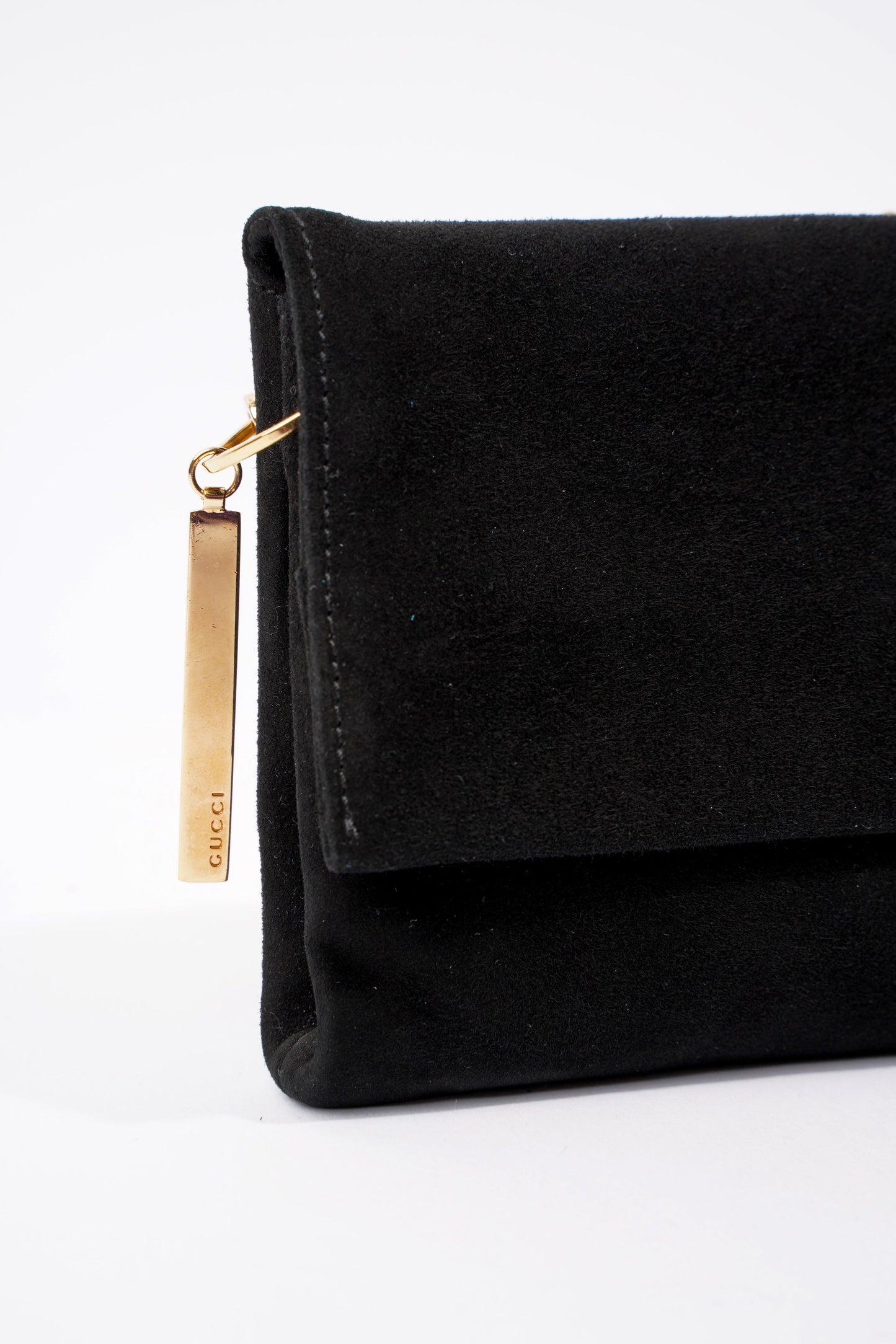 Gucci Velvet Shoulder Bag Black Chain