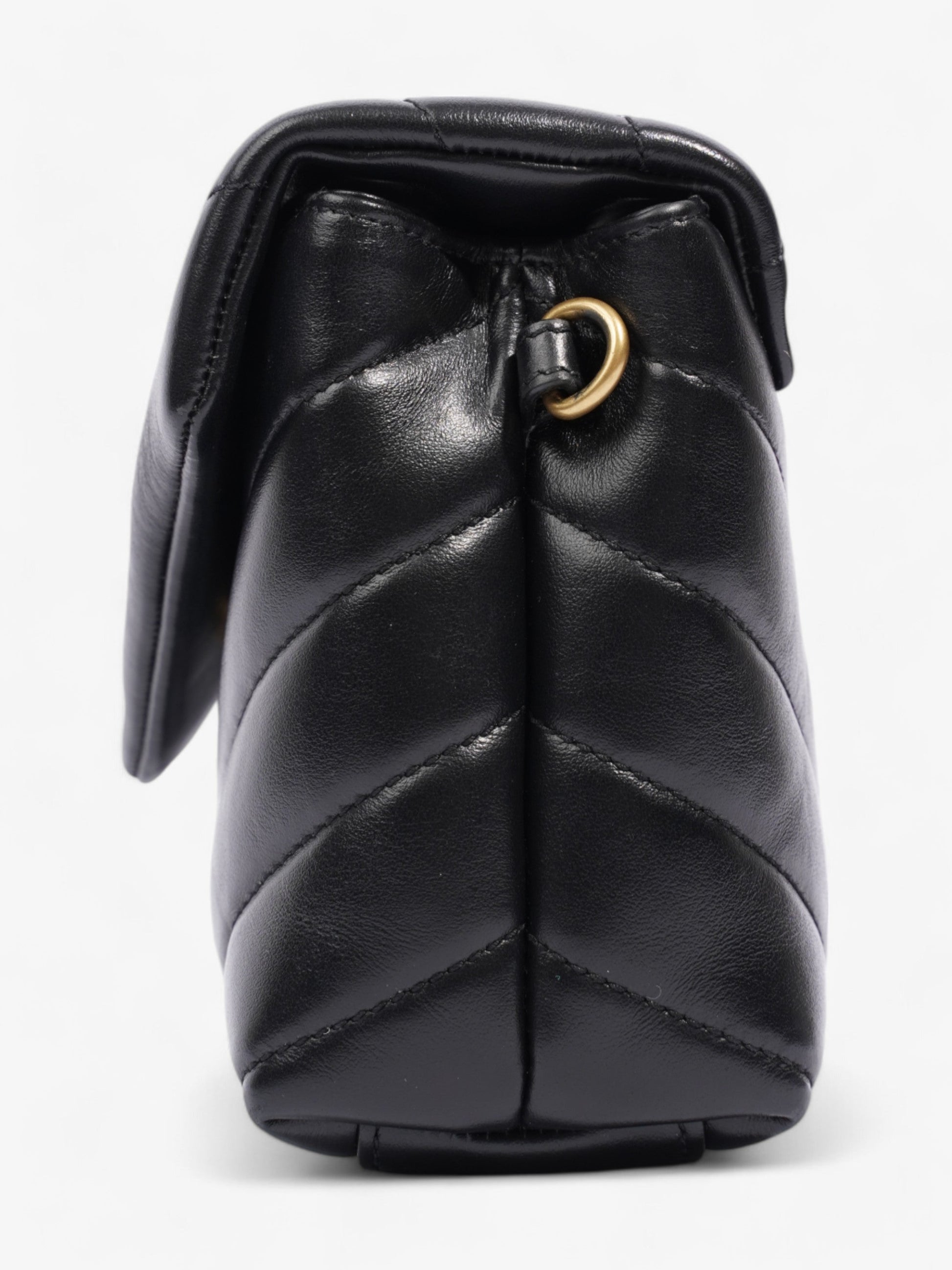YSL Saint Laurent Lou Lou Calfskin Crossbody Bag Leather Black Toy