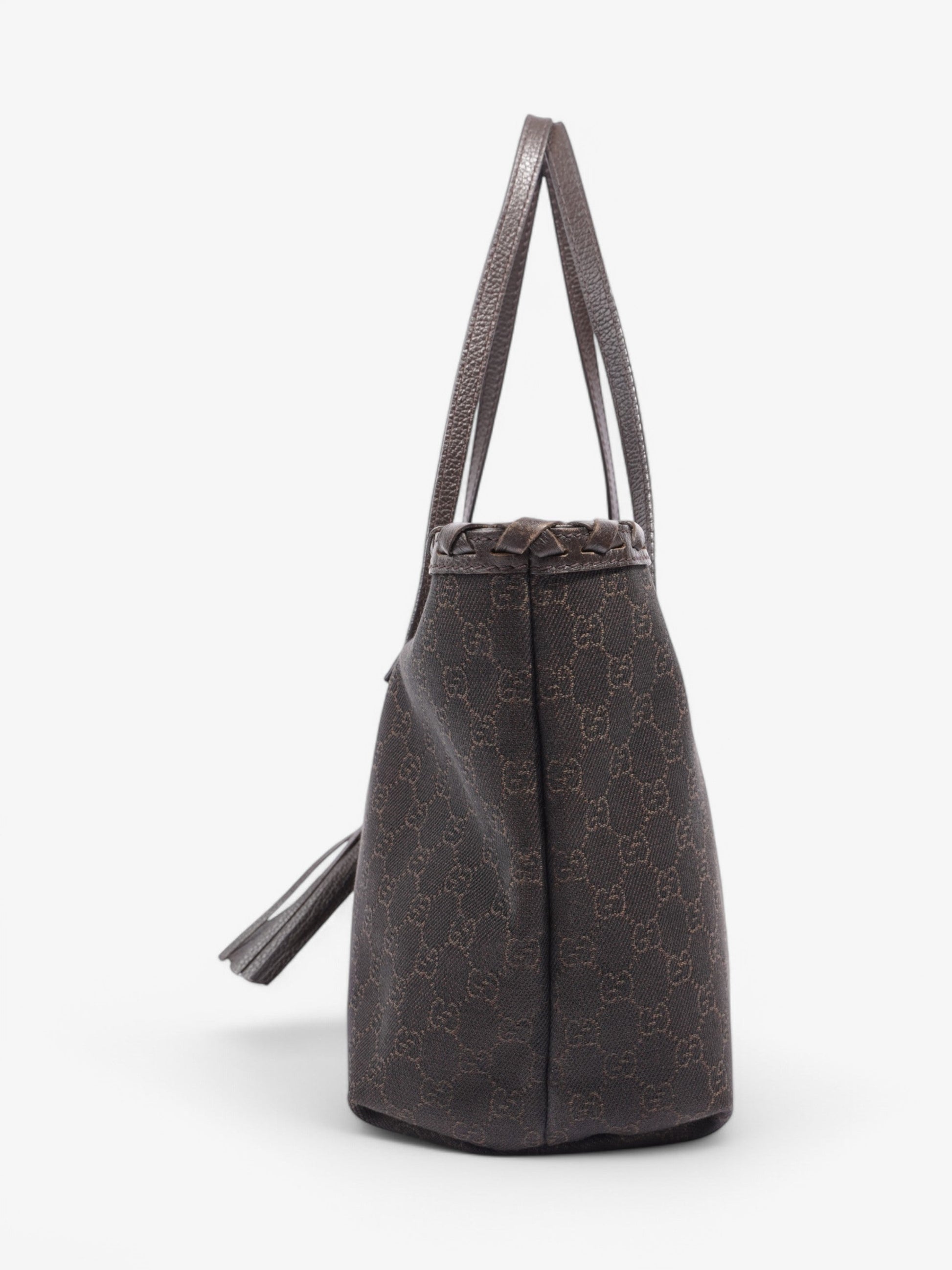 Gucci Tassel Tote Supreme Denim Brown Shoulder Bag