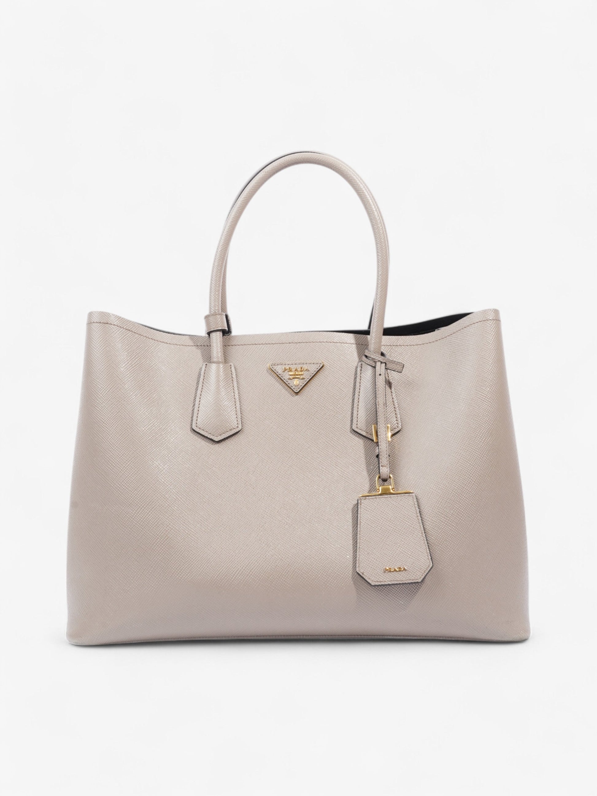 Prada Galleria Grey Tote Bag Leather Saffiano Gray