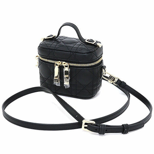 Dior Shoulder Bag Lambskin Lady Micro Vanity Black