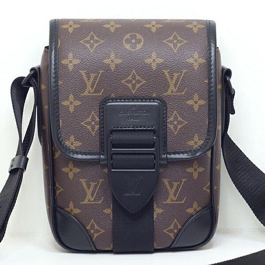 Louis Vuitton M46442 PVC Macasa archie messenger Monogram Leather Black Crossbody Bag