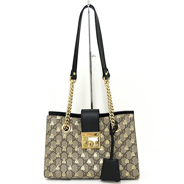 Gucci GG Supreme Padlock Canvas Beige Small Shoulder Bag