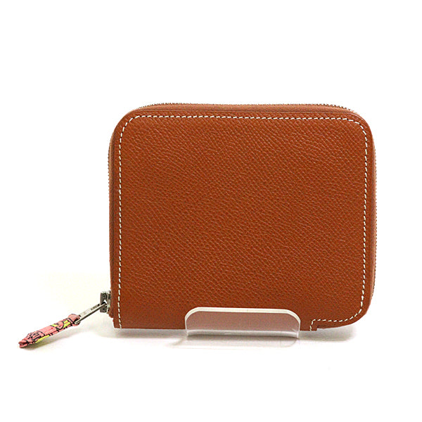 Coin Case Epsom, Silk Azap Compact Silk Brown Travel Bag