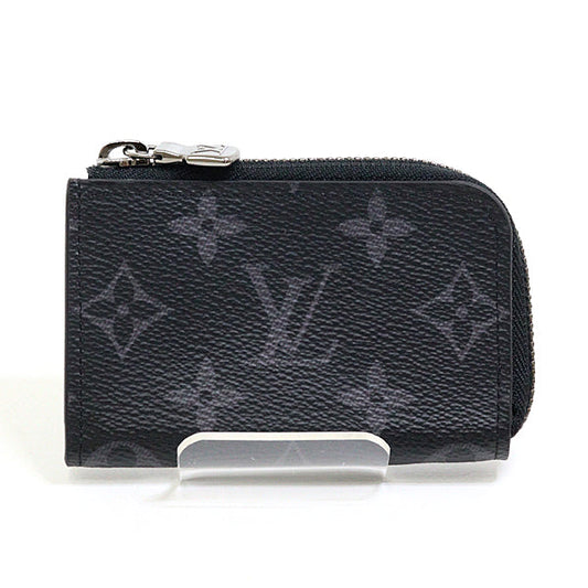 Louis Vuitton Coin M63536 Eclipse Portemonejour Monogram Leather Black Handbag
