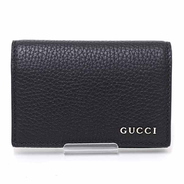 Gucci business holder Leather Black Logo Wallet Case