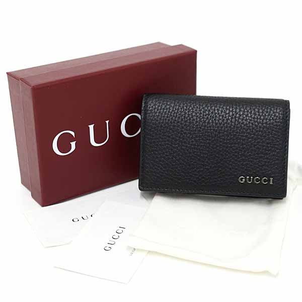 Gucci business holder Leather Black Logo Wallet Case
