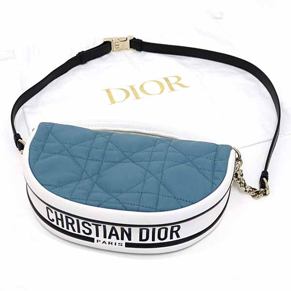 Dior Christian Shoulder Bag Lambskin Vibe Hobo Bag Blue Small
