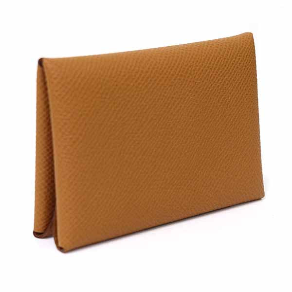 Coin Case Epsom Card Case Calvi Duo Brown Travel Bag