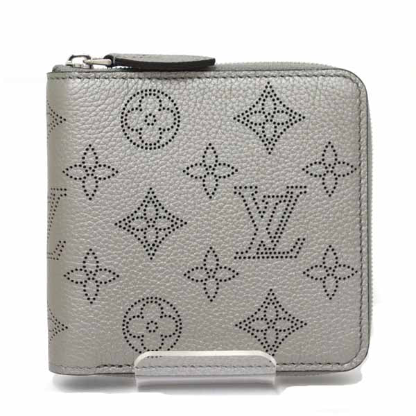 Louis Vuitton Bifold M81653 Mahina Zippy Compact Monogram Silver Wallet Case