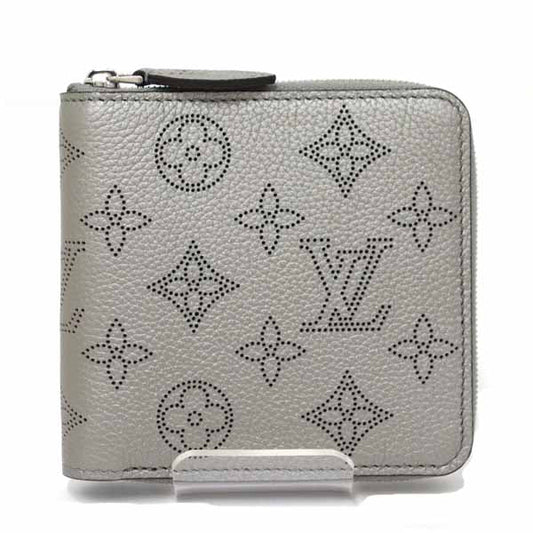 Louis Vuitton Bifold M81653 Mahina Zippy Compact Monogram Silver Wallet Case