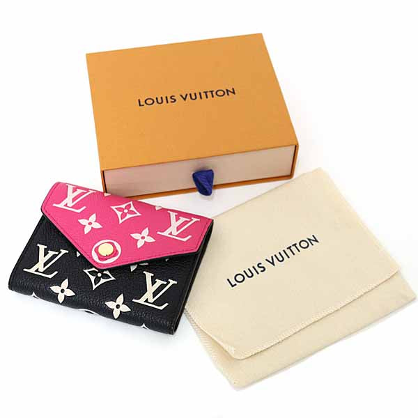 Louis Vuitton Tri-fold M81285 Empreinte Portefeuille Victorine Monogram Leather Pink Wallet Case