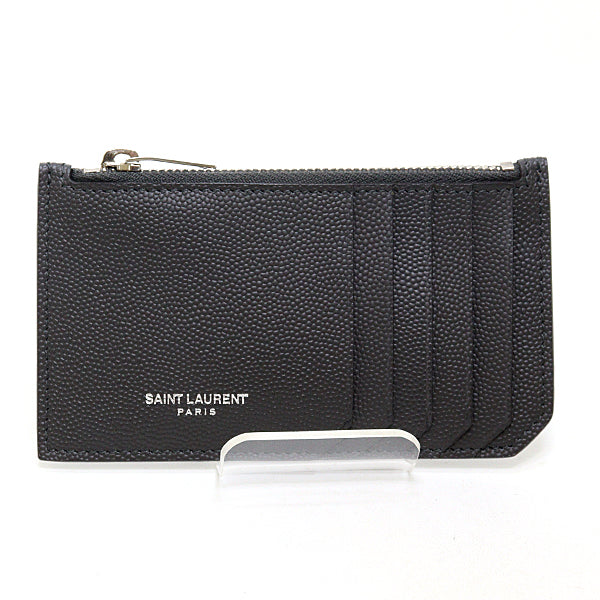 Saint Card Case Dark Gray Zip Card Leather Travel Bag