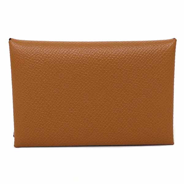 Card Case Epsom ( Type) Calvi Handbag Brown Gold Travel Bag