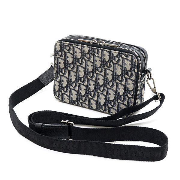 Dior Shoulder Bag Jacquard Navy Oblique With Strap