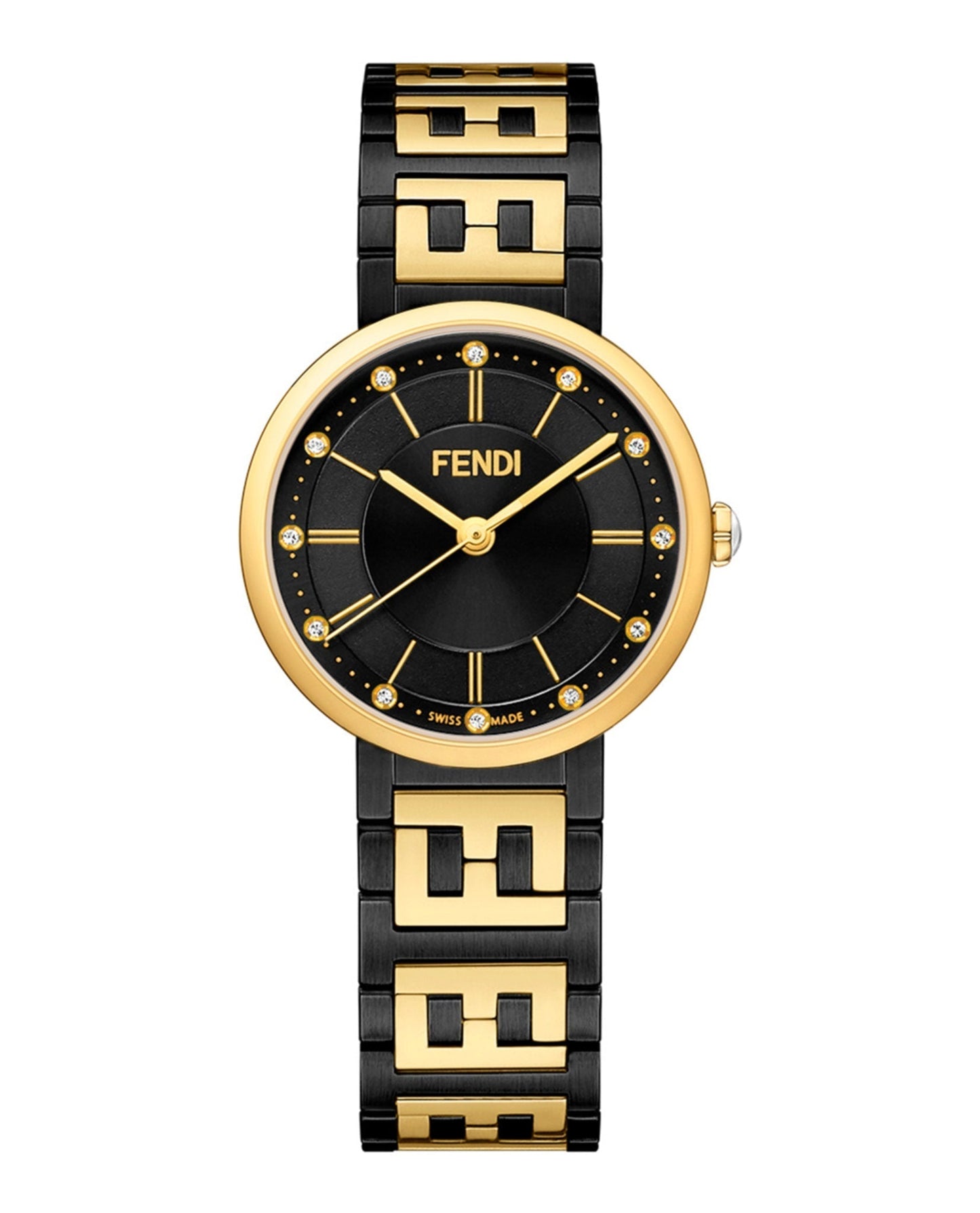 Fendi Jewelry Womens Forever Two Tone 29mm Bracelet Fashion Silver Bracelet Fashion Watch