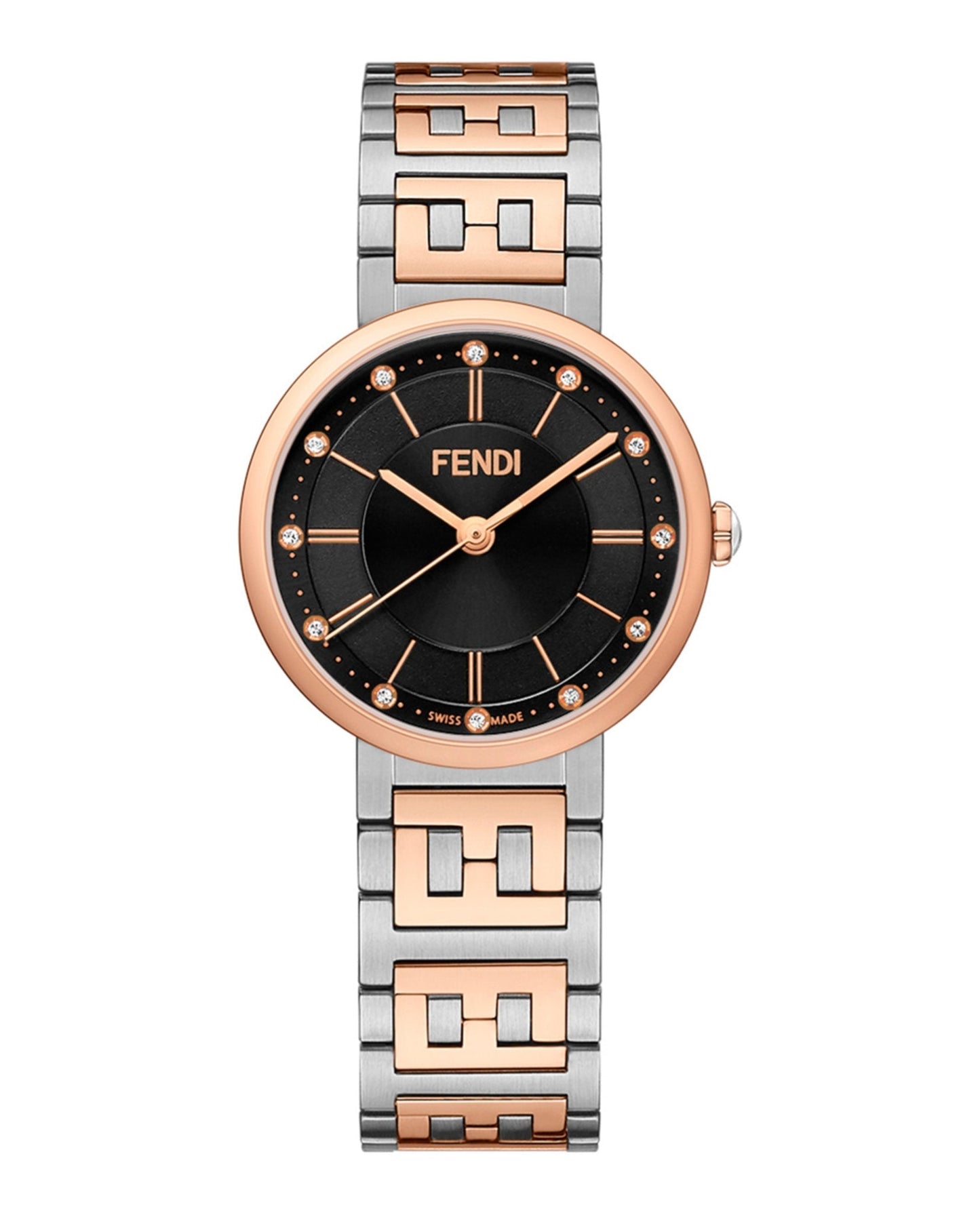 Fendi Jewelry Womens Forever Rose 29mm Bracelet Fashion Watch Gold Silver