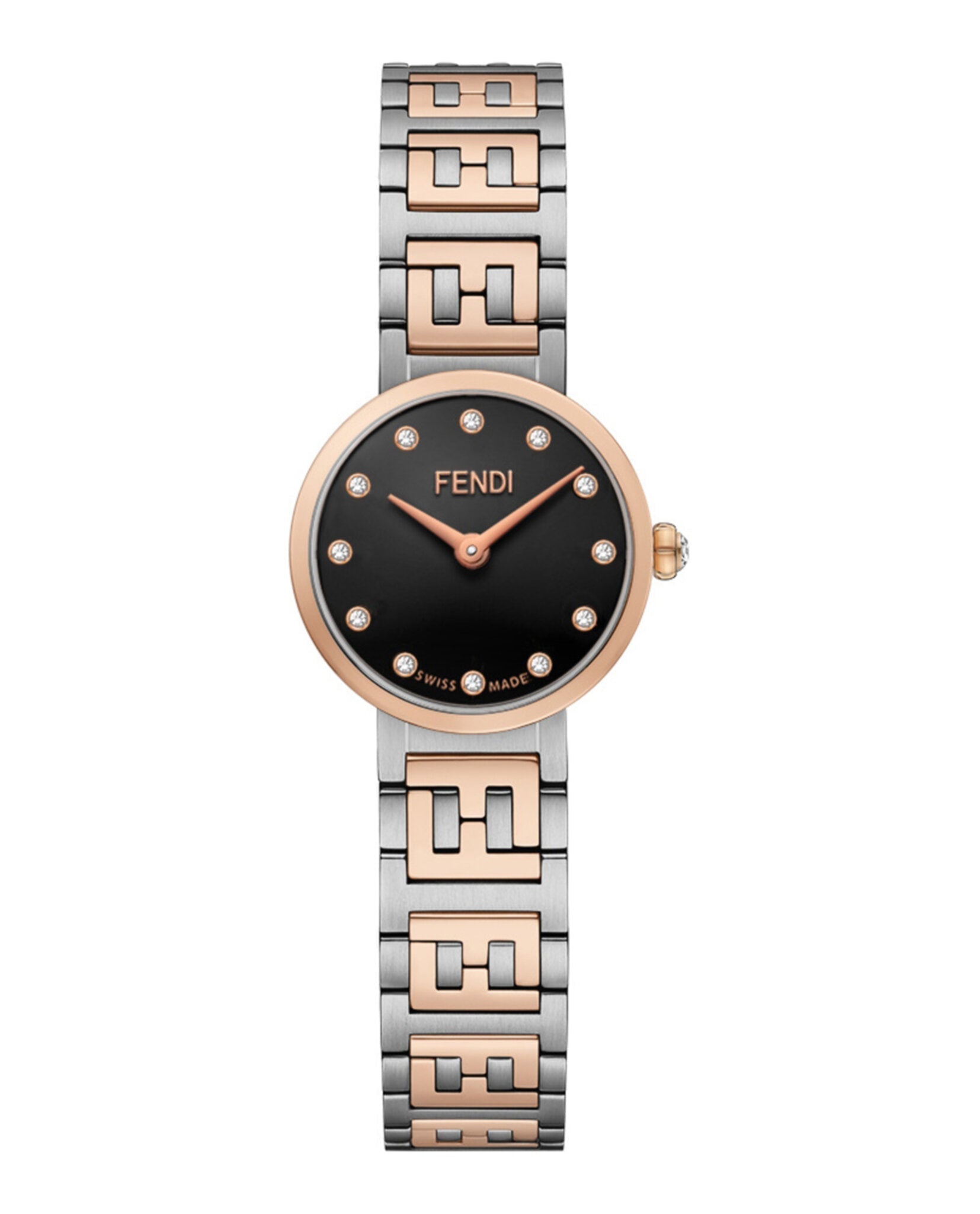 Fendi Jewelry Womens Two Tone 19mm Bracelet Fashion Watch Silver Bracelet Fashion Watch