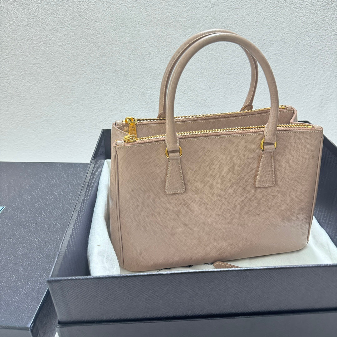 Prada Galleria Saffiano Light Handbag With Strap Leather Pink Travel Bag