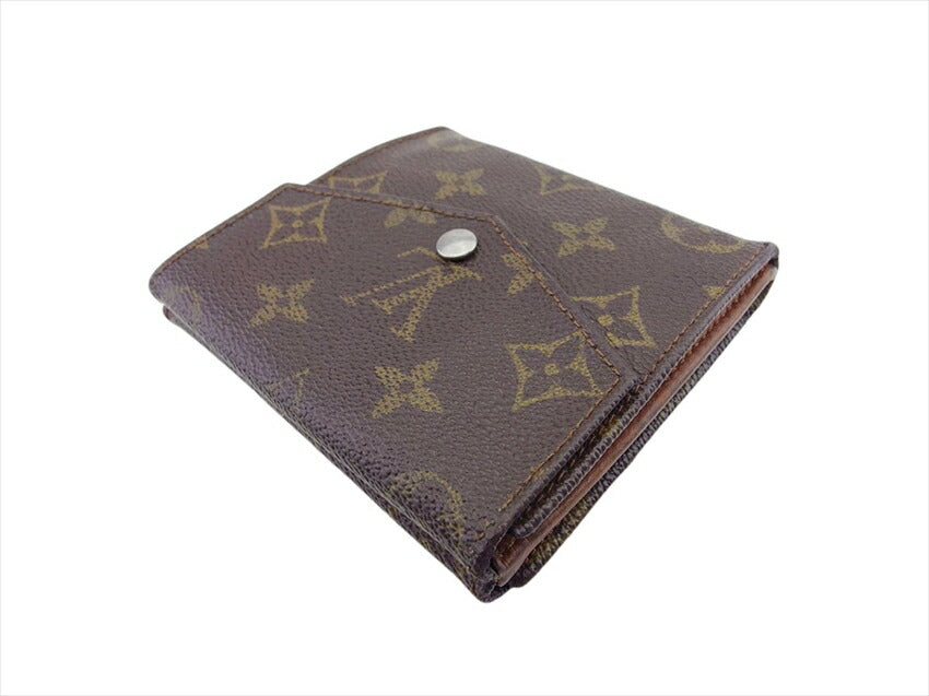 Louis Vuitton Bifold M61660 Portonebier Brown Beige Gold Wallet Case F1905