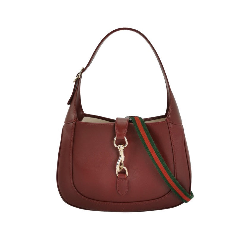 Gucci Jackie Ancora Burgundy S24 Leather Red Small Shoulder Bag S24 1