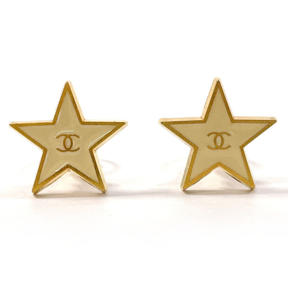 Chanel Star Coco Mark Earrings Gold Jewelry