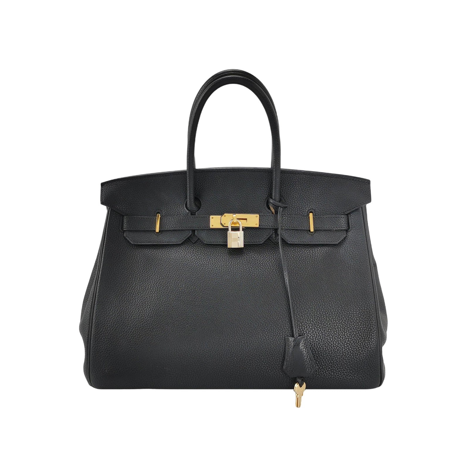 Hermes Birkin Togo Calfskin Hardware Handbag Leather Black Travel Bag