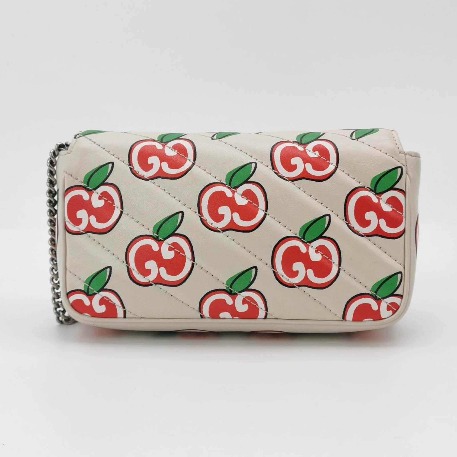 Gucci Marmont Super Flap Bag Valentine Special Apple Leather Mini Travel Bag