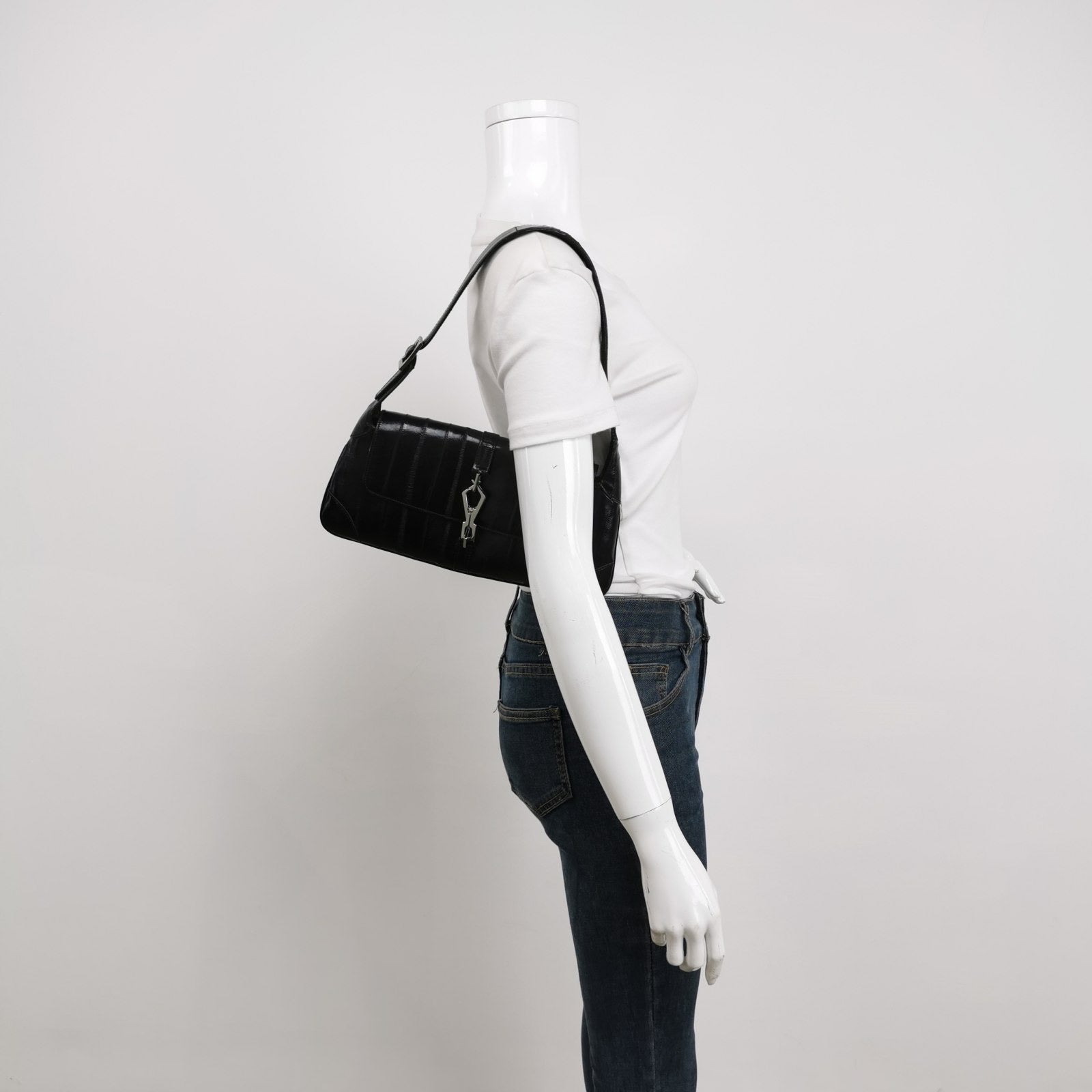 Gucci Jackie East West Leather Black Small Shoulder Bag
