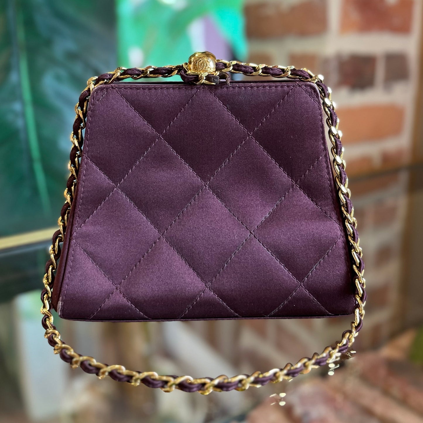 Chanel Silk Plum Colored Evening Accessory
