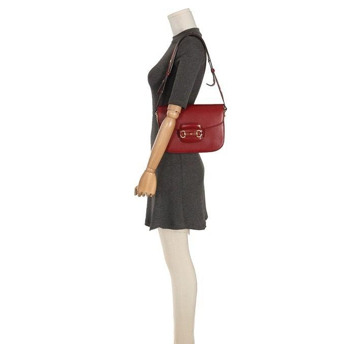 Gucci Horsebit Leather Red Small Shoulder Bag