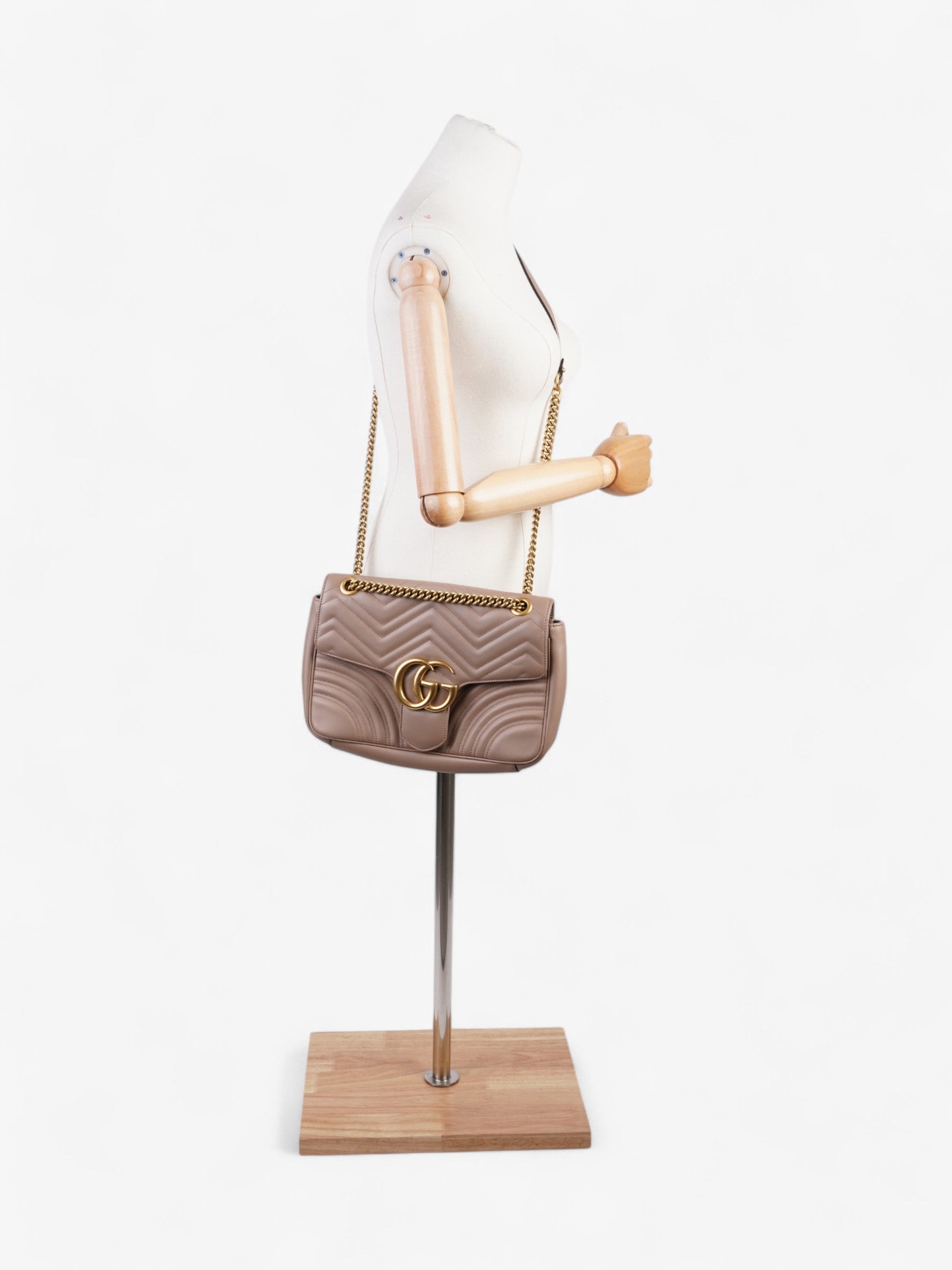 Gucci Marchmont Dusty Rose Medium Crossbody Bag Leather Matelasse