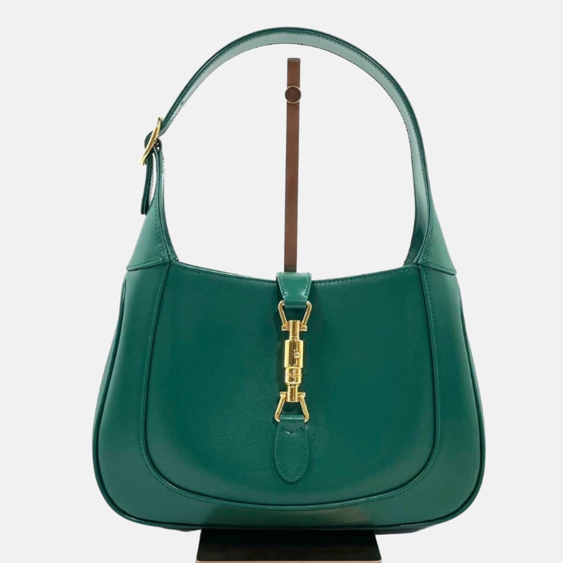 Gucci Jackie Adjustable Strap Leather Green Small Travel Bag