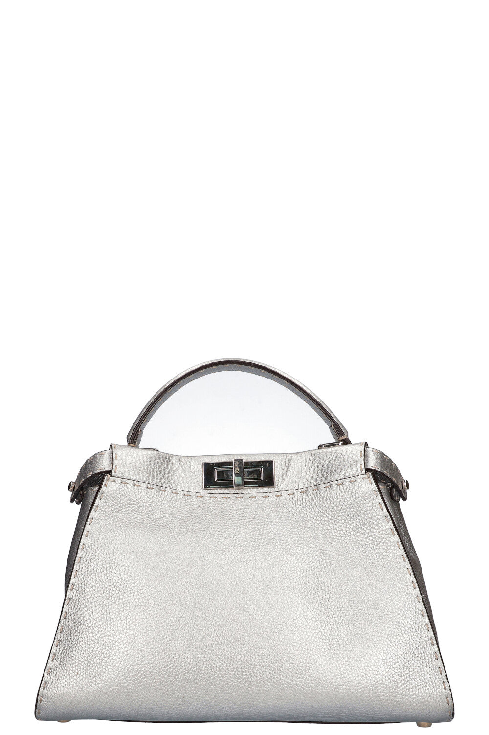 Fendi Peekaboo Silver Medium Handbag