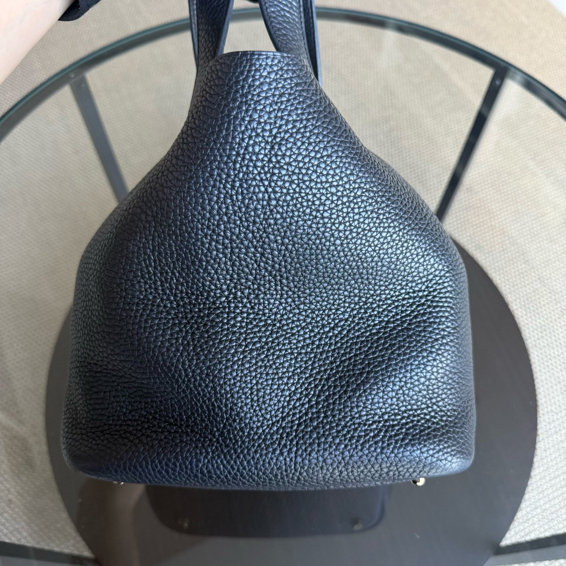 Hermes Picotin Noir Clemence Golden Hardware Handbag Travel Bag
