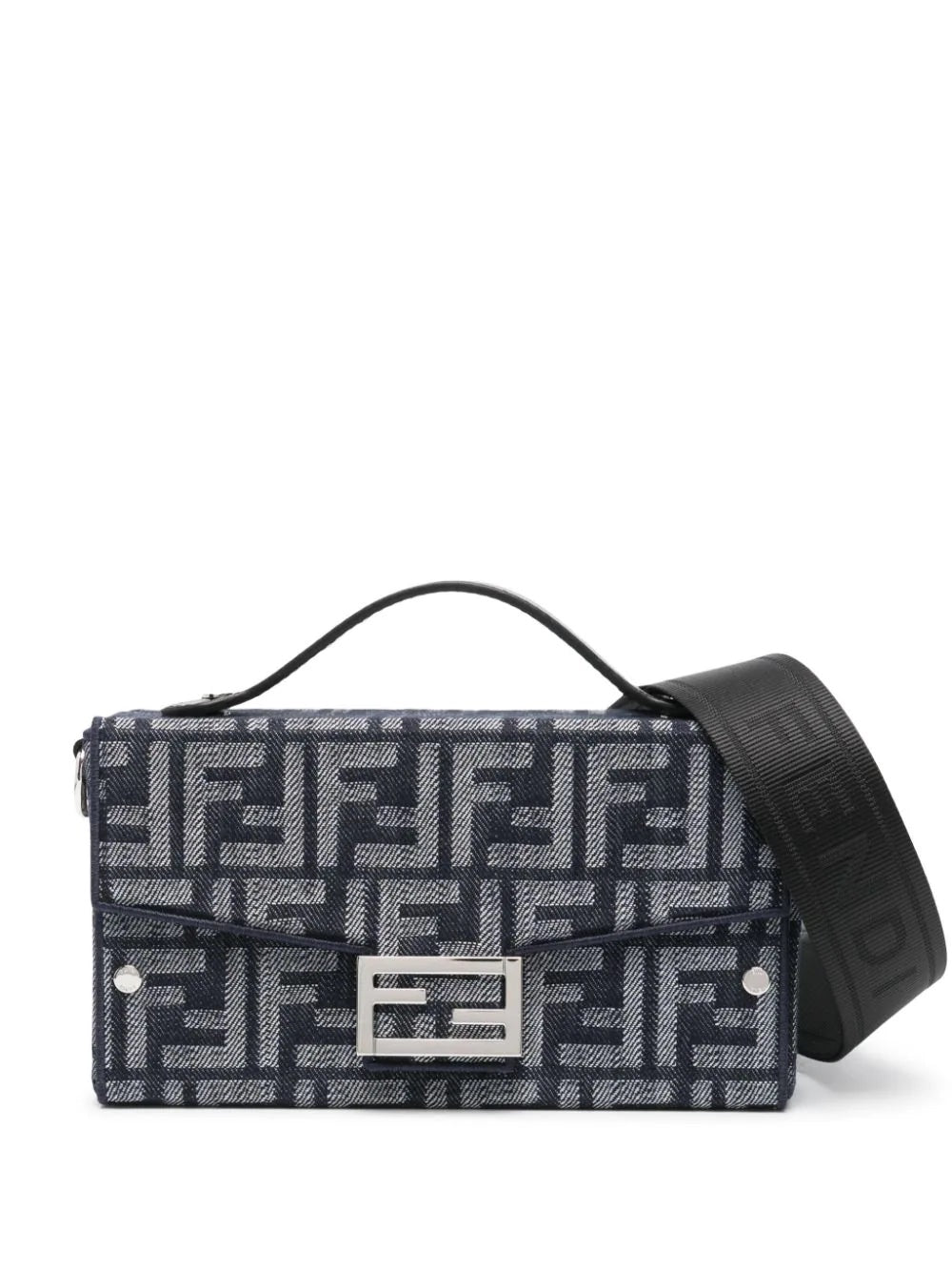 Fendi Ff And Soft Trunk Bag Leather Blue Travel Bag