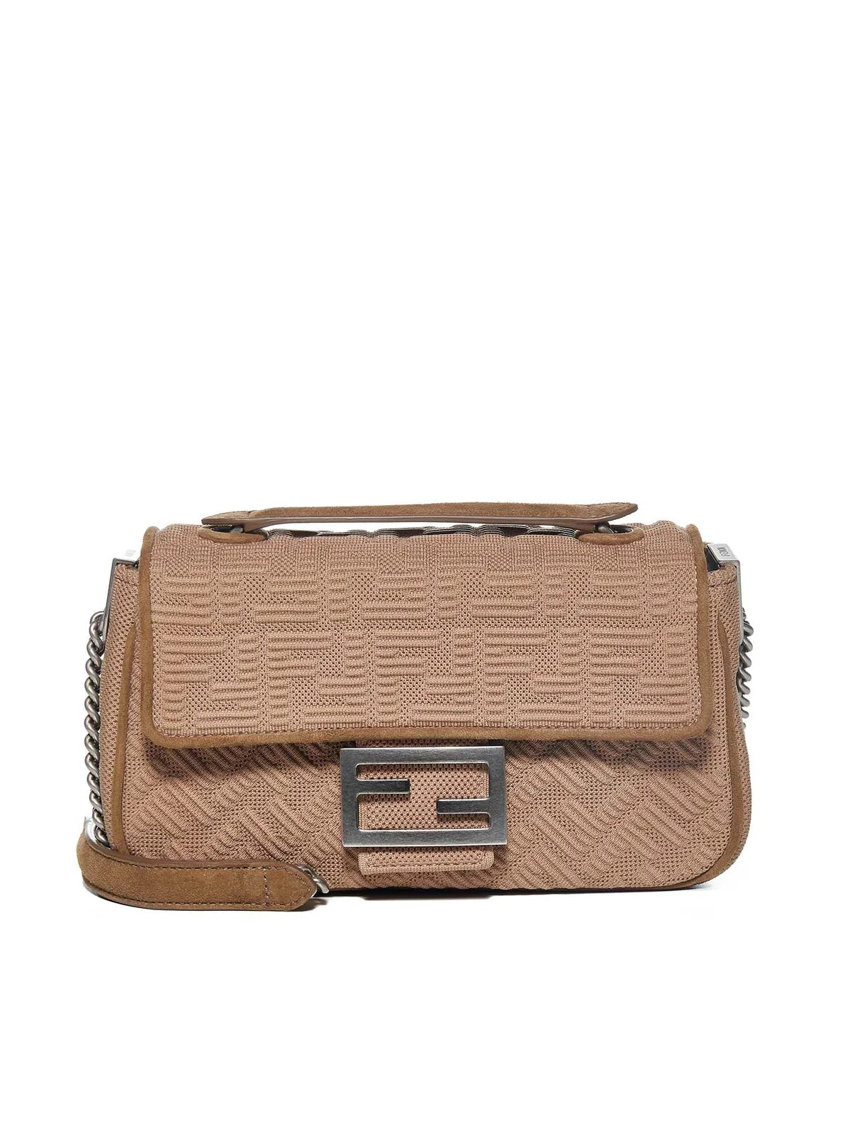 Fendi Midi Knit Ff Bag Medium Chain Travel Bag