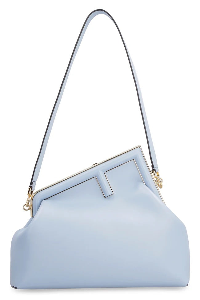 Fendi First Nappa Bag Azzuro Leather Blue Medium Travel Bag