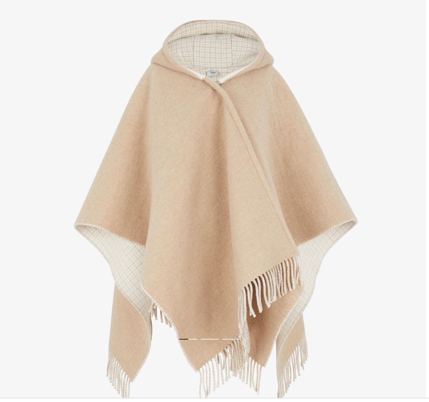 Fendi Roma Wool Poncho Handbag Beige Travel Bag