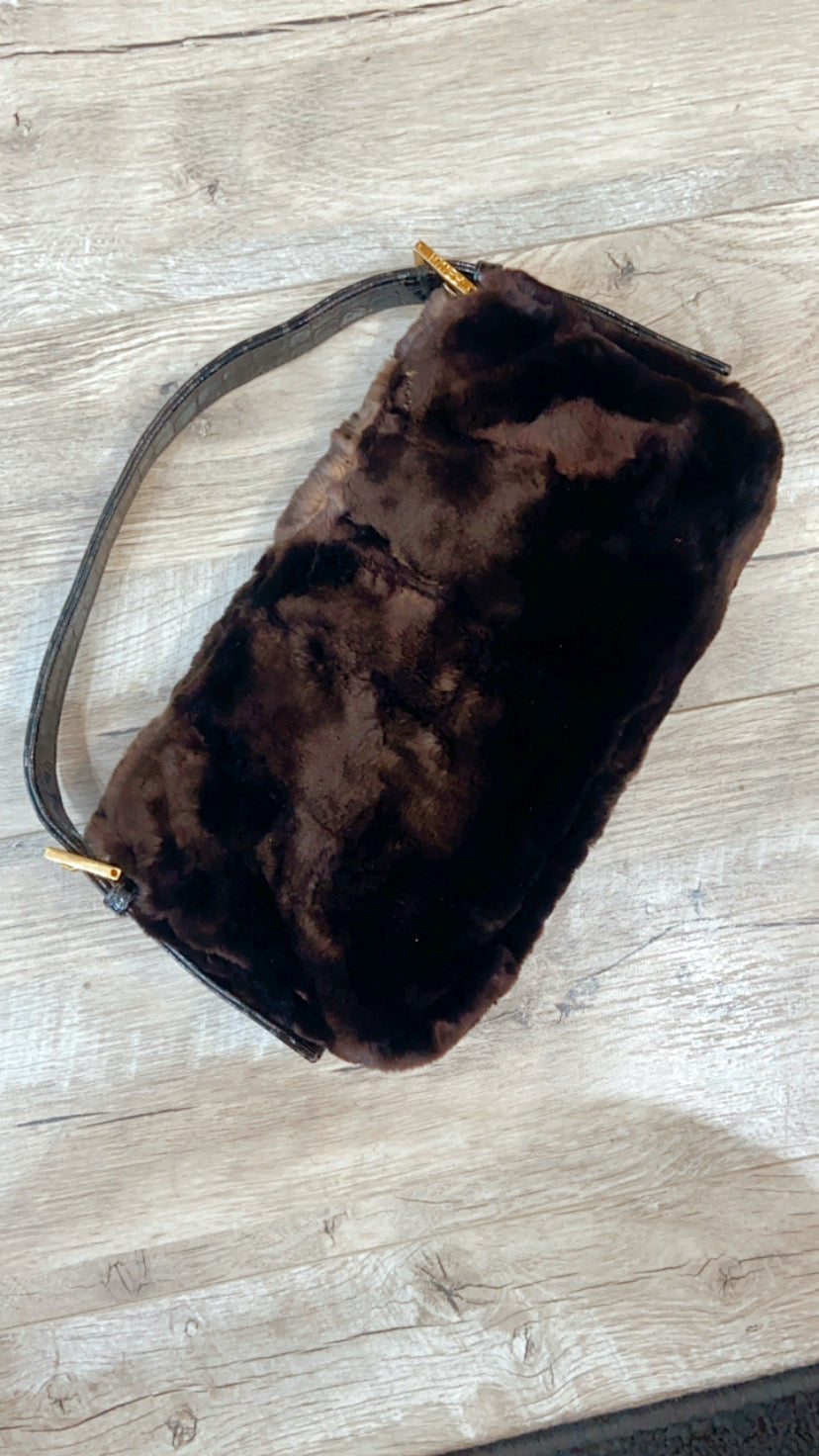 Fendi Rabbit Fur Handbag Travel Bag