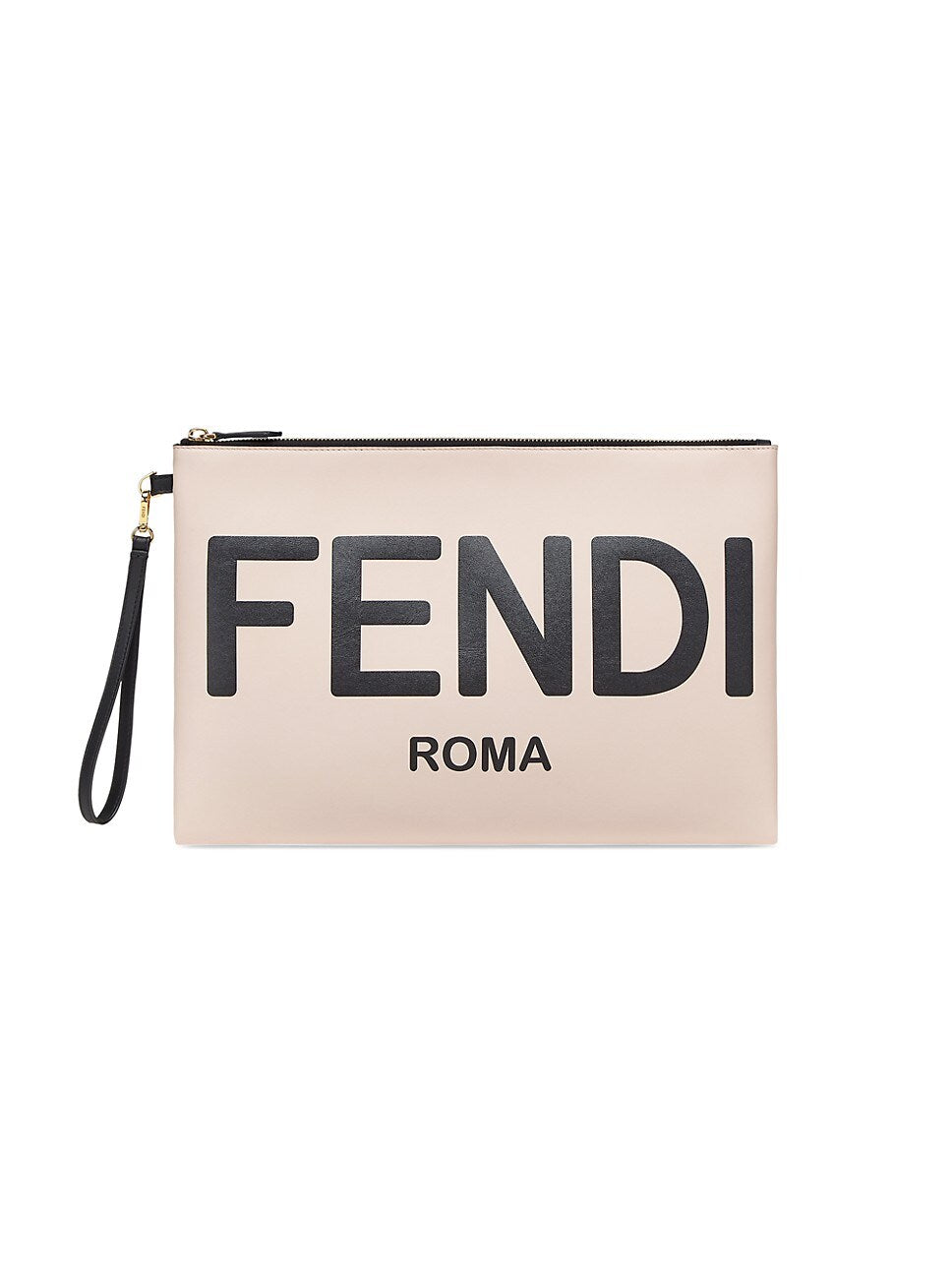 Fendi Roma Pouch Clutch Bag Leather Logo