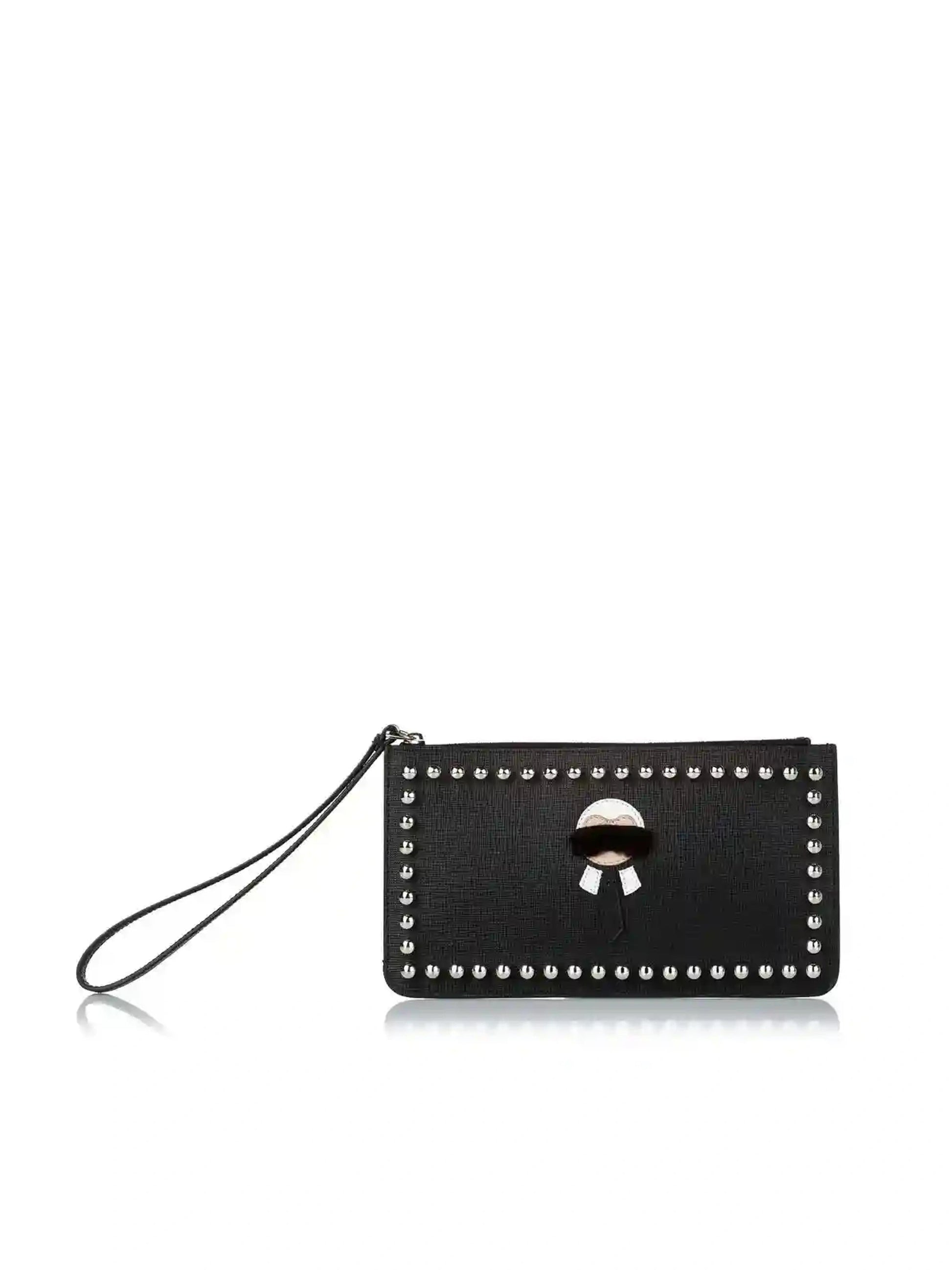 Fendi Karlito Clutch Bag Leather