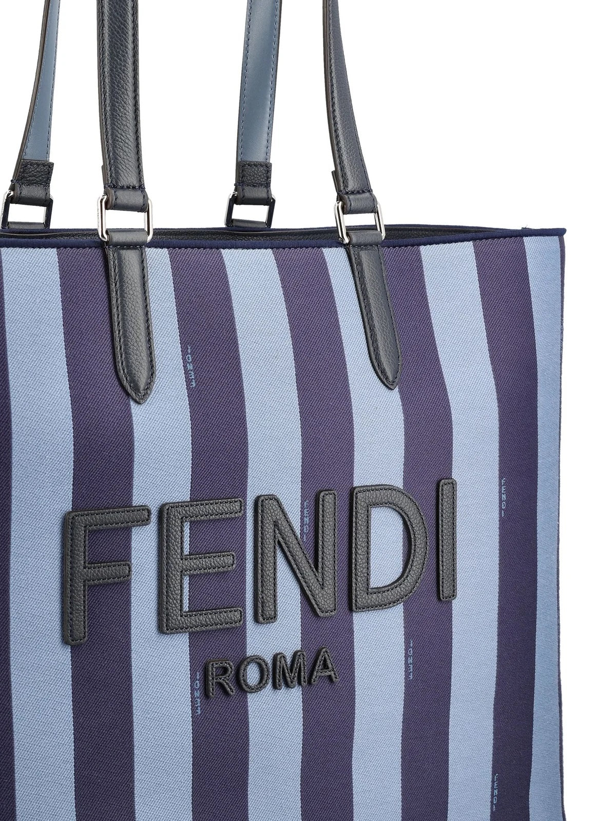 Fendi Pequin Shopper Tote Bag Blue