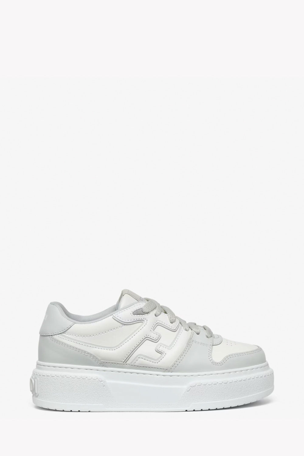 Fendi Handbag Match Lace-Up Sneakers Gray Shoes