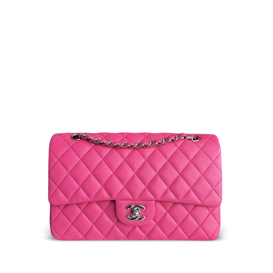 Chanel Classic Flap Medium Bag - Lambskin Hot Quilted Pink Handbag