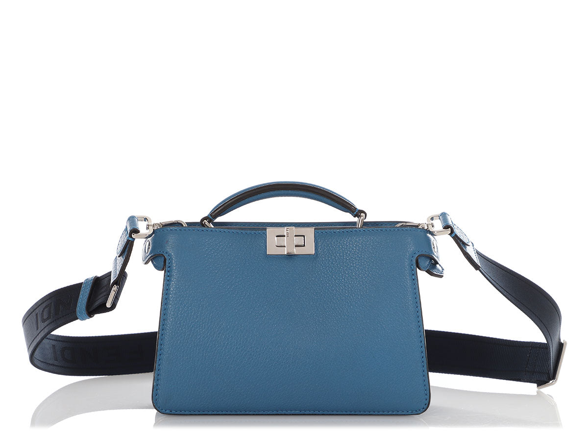 Fendi Cornflower Peekaboo Iseeu Cross Crossbody Bag Blue